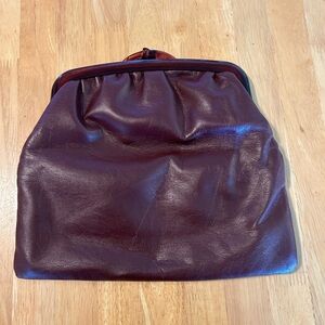 Vintage Burgundy Leather Clutch